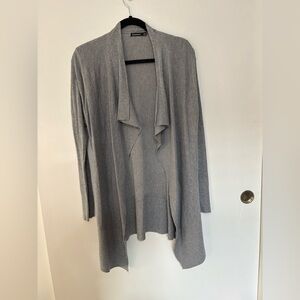 Gray Open Front Cardigan